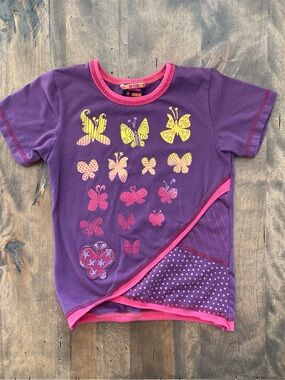 Kids Purple & Pink Butterfly Tee